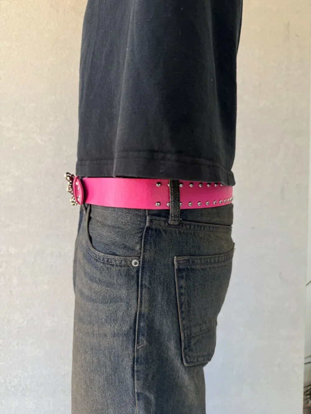 Fuchsia Pink Rhinestone Butterfly Western Belt